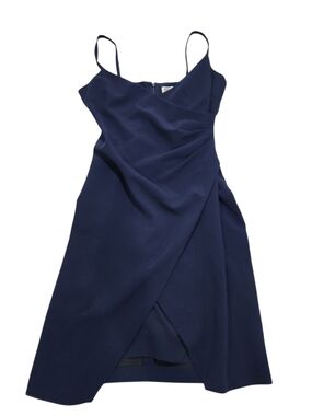 Eliza J Navy Blue Faux Wrap Sheath Dress 12 Quiet Luxury Wedding Guest Old Money